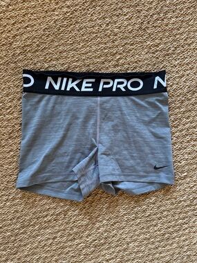 Nike Pro Gray and Black Spandex Compression Active Shorts